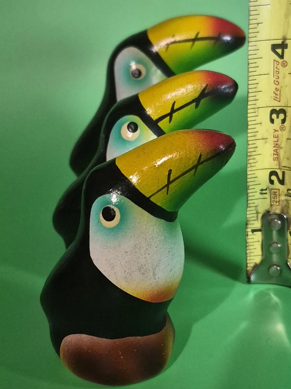 MCM Colorful Toucan Figurines in Green, Yellow, Black